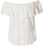  Affliction Damen Hemd Sydney Off Shoulder Weiß, XL