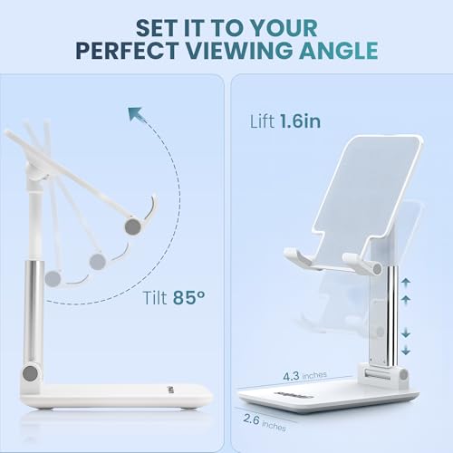 Image of SL-22 Adjustable Mobile Stand for Desk, Folding Mobile Stands, Portable and Flexible Mobile Holder with Universal Compatibility, Stable & Solid Table Mobile Stand, Hands-Free Viewing