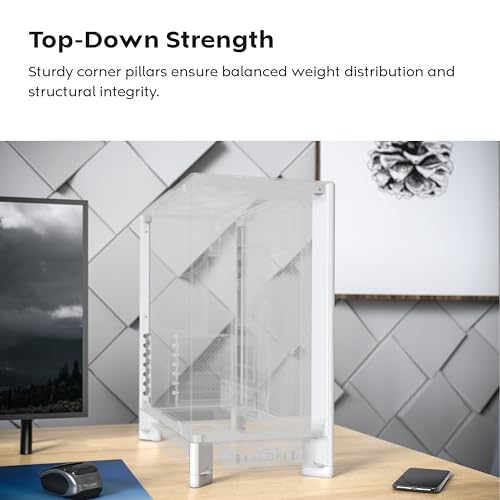 Montech HS02, Atx Mid-Tower Pc Case, Gaming Pc, High-Airflow, Reversible Layout, Sturdy Curved Tempered Glass Front Panel, Sink-In Design, Toolless Panels, Black, Us - 12