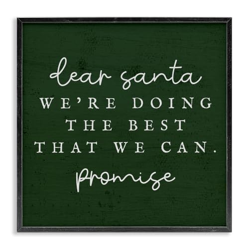 Dear Santa Humor Holiday, 12 x 12 Inch Framed Giclée Print