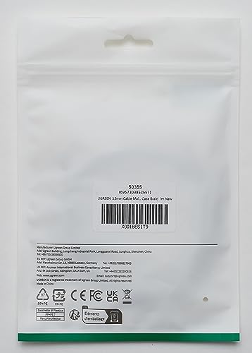 UGREEN Kabel Audio 3.5mm Męski na Męski Aux Kabel Nylonowy Jack (1M)