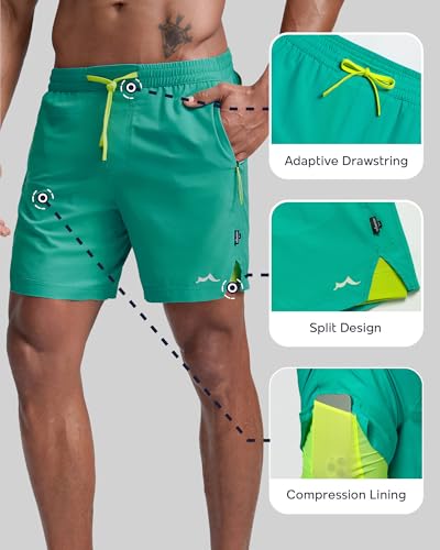 Image of maamgic Men's Athletic Running Shorts with Liner Ultra Lightweight Workout Shorts 5 inch / 7 inch