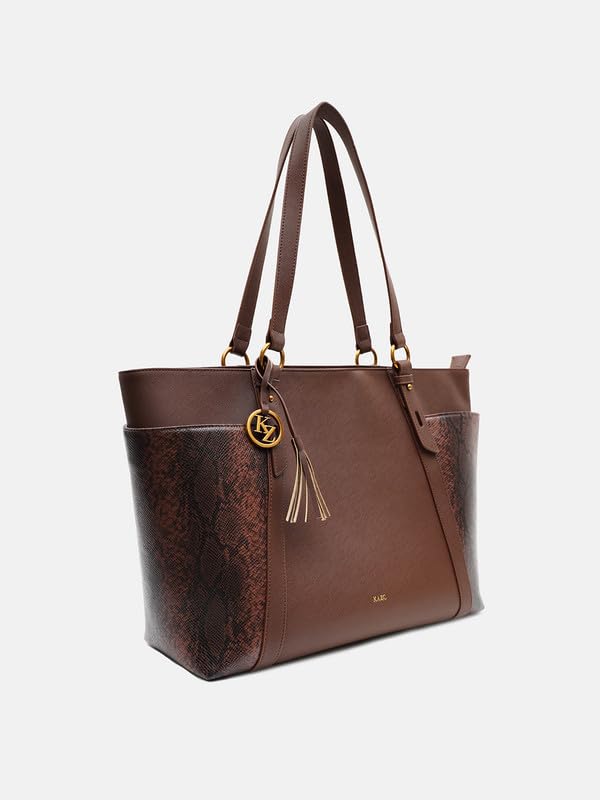 Image of Kazo Karl Tote | Premium Faux Leather Handbag for Women | Minimalist Structured Shopper for Work & Transit