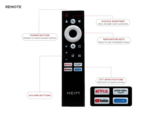 Image of HEIM G Series 55″ Ultra HD (4K) Smart LED TV | Bezel-Less Slim Frame, Dolby Audio, HDR, 2GB RAM / 16GB Storage