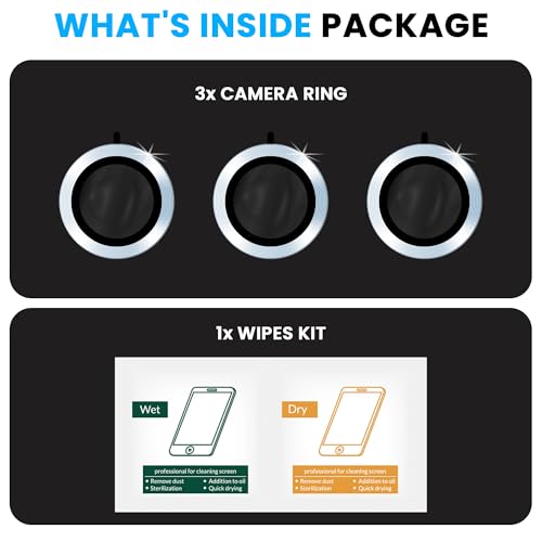 Image of FIRST MART Blue Camera Ring Guard Protector for Samsung Galaxy S24 FE | Tempered Glass with Metal Alloy Rings, HD Clear, Scratch Resistant, Case-Friendly | Pack of 1