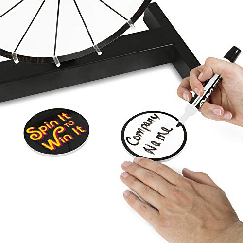 Brybelly Spin It To Win It Mini Prize Wheel, 12" | 14 Blank Dry Erase Slots, Customizable Dry Erase Button, Adjustable Spin Speed | Tabletop Prize Wheels For Trade Shows, Office Games, And Parties #TOP4