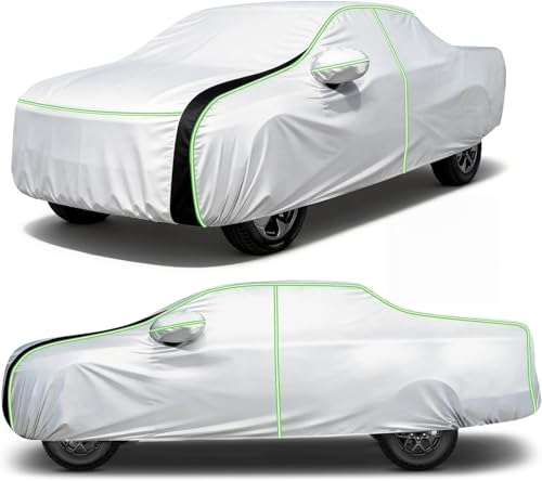 Image of Cartist Car Cover for Chevrolet Silverado Crew Cab 6.6ft Short Bed 2000-2018 4 Door, Door Zipper & Night Reflective Strips, UV Rain Snow Protection