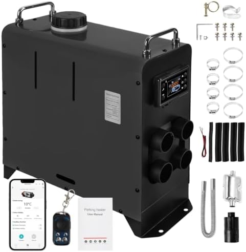 𝐕𝐤𝐞𝐜𝐡𝐡 Dieselheizung 8 kW 12V/24V mit Bluetooth APP | 24H Timer, mit LCD-Display und Fernbedienung, Konstanttemperatur Modus, Geräuscharm für Auto, Wohnmobil, LKW, Bus