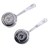 Honey Bear Kitchen 1/3 Cup 80 ml Leave-in Measuring Scoop Cups, Polished Stainless Steel (Set of 2)