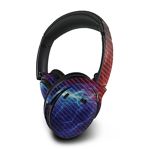 Image of MightySkins Carbon Fiber Skin Compatible with Bose QuietComfort 45 Headphones Color Lightning | Protective, Durable Textured Carbon Fiber Finish | Easy to Apply