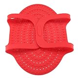 Eujgoov Food Grade Silicone Turkey Lifter with Roasting Rack, Non Stick Poultry Cooking Mat Heat Kitchen Tool for Oven Roasting (Red)