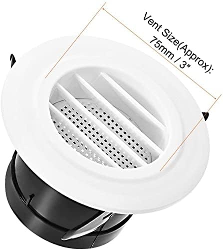 XYWHPGV 2.95 Inch Air Vent Slant Exhaust Outlet for Bathroom Office Kitchen Vent ABS Plastic and Black 4pcs (3b7ae e0d8e d302b 22944 f3246 f102b