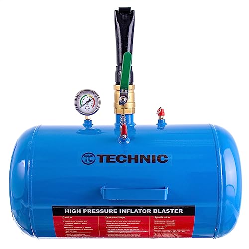 Inflador, Inflador de Neumáticos Profesional, Refuerzo de Aire de 40l, Inflador de Choque de Neumáticos, Cañón de Aire, Cañón de Aire con Manómetro de Glicerina para Talleres de Servicio