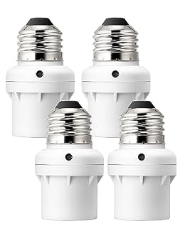 DEWENWILS 4 Pack Light Sensor Socket, E26/E27 Dusk to Dawn Sensor Socket