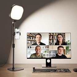 Zoom Lighting for Computer, Adjustable Desk Lighting for Video Calls, 30 Light Modes Video Conference Light, Desk Ring Light with Stand for Webcam, Meetings, Live Stream, Home Office. CRI 97.8