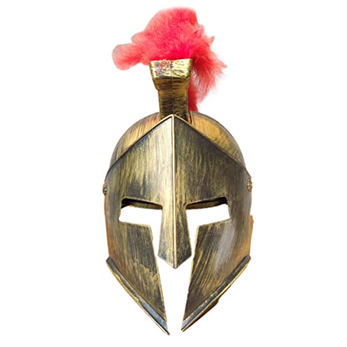 renvena Roman Helmet Spartan Gladiator Templar Brass Crusader Helmet Festival Pirate Captain Cosplay Type B One Size