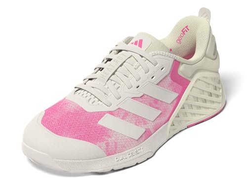 Adidas Womens Dropset 3 Training, Chalk White/Chalk White/Lucid Pink, 5