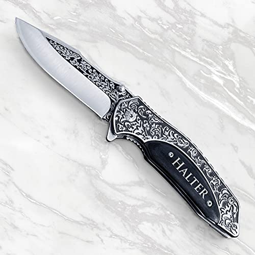 Krezy Case Stainless Steel Pocket Knife Pocket Folding Knife + Customized Handle For Hunting, Camping, Fishing, Hiking, Outdoor Activities #TOP3
