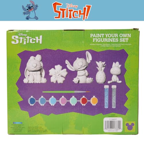 Disney Stitch DIY Pinte suas próprias estatuetas conjunto de artes e artesanato para crianças, tinta