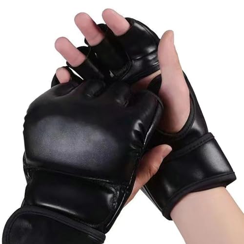 ZwaitL Guantes de boxeo para entrenamiento de kickboxing con medio dedo, saco pesado para deportes y boxeo
