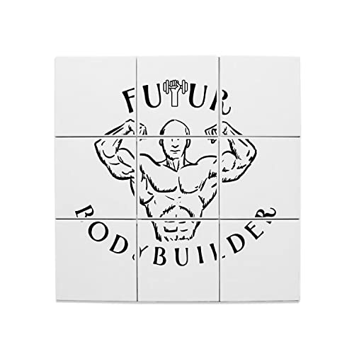 Carreaux céramique salle de sport muscle lot de 9 faïences murales 60x60cm
