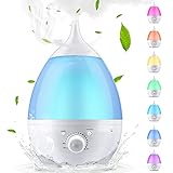 Skymore Humidificateur d'air avec 7 Couleurs de Lumière Breath,Diffuseur d'Huiles Essentielles,Diffuseur D'arôme