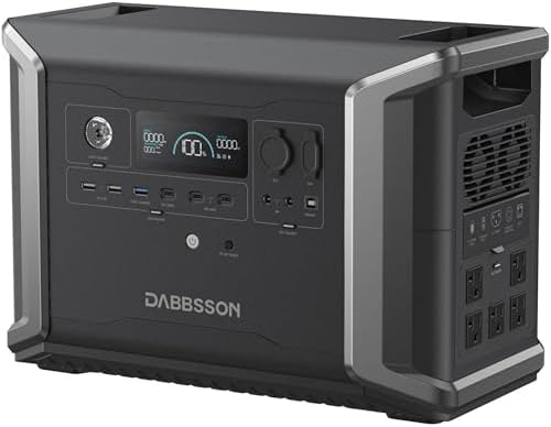 Dabbsson Portable Power Station DBS2300, 2330Wh EV Semi-solid State LiFePO4 Home Battery Backup, Max 8330Wh, 5×2200W AC Outlets, Solar Generator for Camping, Home Backup, Emergency, RV