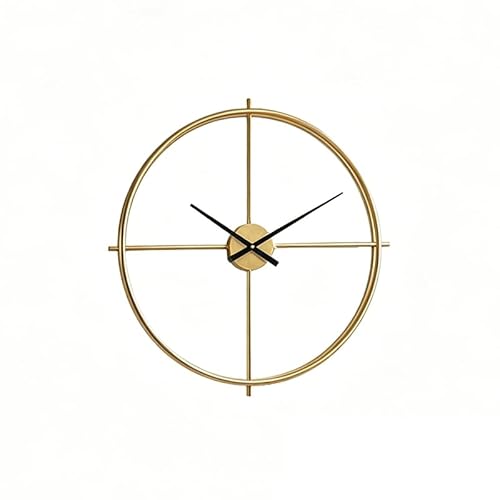 NIBHZ Large Wall Clock Modern Farmhouse Wall Clock Battery Operated for Living Room Decor, Silent Non Ticking Clocks for Kitchen, Office, Bedroom,Gold,80cm