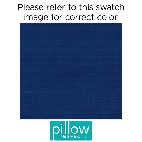 Pillow Perfect Fresco Solid Indoor/Outdoor Throw Pillow Plush Fill, Weather And Fade Resistant, Throw - 18.5" X 18.5", Blue, 2 Count #TOP24