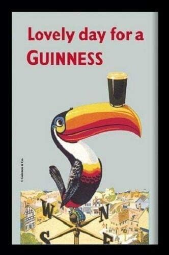 Keviewly Metal Tin Sign 8" X 12" - Guinness Toucan Bar Nostalgia Mirror Mirror Metal Plaque Cafe, Bar, Home Wall Decor