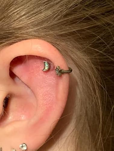 Briana Williams 16G Tragus Piercing Jewerly Surgical Steel Cartilage Earring Helix Piercing Jewerly Lip Rings Medusa Monroe Piercing Jewelry Stud Earrings For Tragus Jewelry #TOP7
