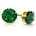 Produktbild Ohr-Stecker Edelstahl Damen Ohr-Ringe Zirkonia Kristall Rund Autiga® gold-dunkelgrün 10 mm