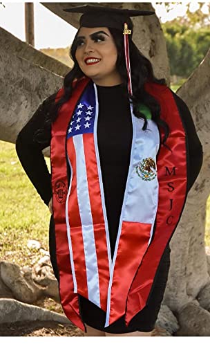 Del Mex Mexico Usa American Flag Graduation Stole Sash Latino Hispanic International (Mexican-American) #TOP4