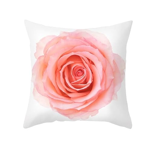 Chenlane Silk Pillow Covers xlarge Cushion Corner Flower, Pink Coversheets Cases With Zipper Private Customisation 50x50 cm, 1Pcs