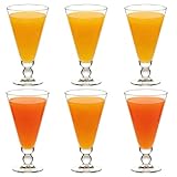 TOLASTO 6er Set Hochschenkel Glas Fruchtsaftgläser - 80mm Weitmund Getränkebecher 213mm Höhe 327ml Großkapazität Frühstücksbecher Party Cocktailgläser Transparentes Wasserglas