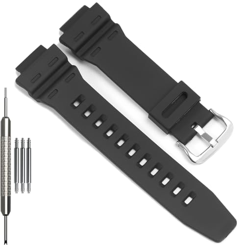 Bracelet de montre en résine noire pour Casio AE-1500WH et WS-1500H