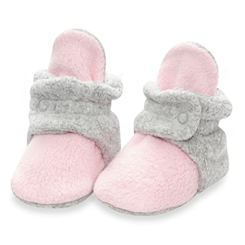 Image of Zutano Unisex Fleece Baby Booties, Two Snap Closure, Newborn to 24 Months