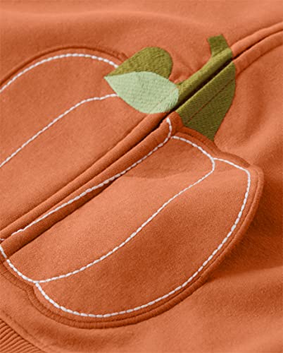 Gymboree Girls And Toddler Long Sleeve Zip Up Hoodie Sweatshirt, Pumpkin Orange, 7 (3033304) #TOP1