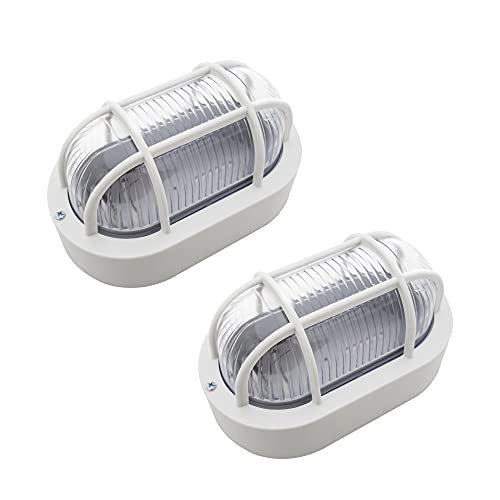 Combo Kit com 2 Arandela Luminária Tartaruga Oval 20cm Branco