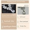 Hadskiss Jewelry Set for Women, Necklace Dangle Earrings Bracelet Set with White AAA Cubic Zirconia, Allergy Free Wedding Party Jewelry for Bridal Bridesmaid #3
