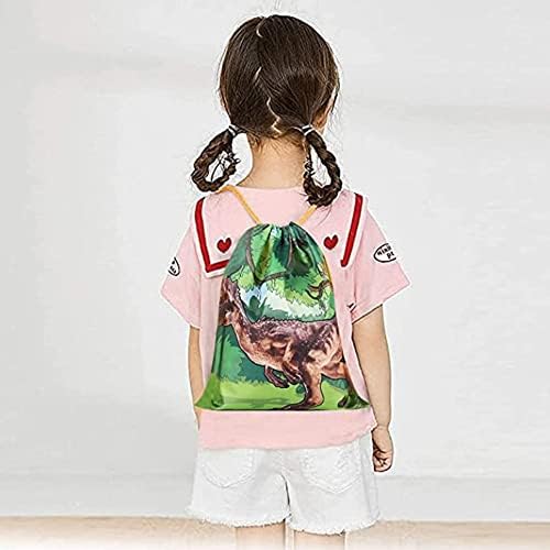6 Piece Drawstring Backpacks Bags, Dinosaur Party Bags, Party Gift Bag Set, Reusable, Dinosaur Theme, for Party Creative Gift Bag, Storage Travel, School Bag