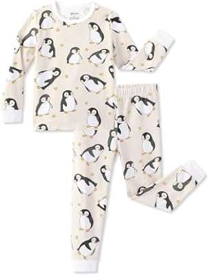 PATPAT Baby & Toddler Pajamas with Organic Cotton, PJs for Boy, Penguin, 3T