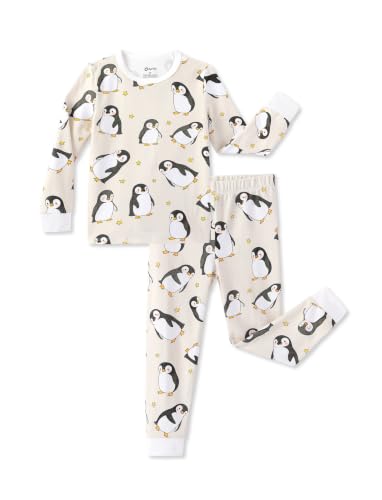 PATPAT Baby & Toddler Pajamas with Organic Cotton, PJs for Boy, Penguin, 3T
