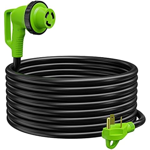 Leisure Cords 90 Degree 36' Power/Extension Cord with 30 AMP Male Standard / 30 AMP Female 90 Degree Locking Adapter Cover