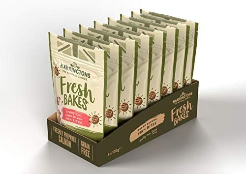Harringtons Fresh Bakes Baked Salmon Fish Dog Treats 100 g (Pack of 8)