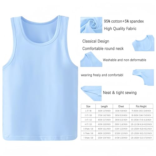 Girls' Basic Cotton Tank Tops 4-Pack, Sleeveless Undershirts for Kids, Breathable Layering Tees (Assorted Colors)2
