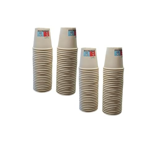 Pappbecher 75 ml aus biologisch abbaubarem Karton für heiße und kalte Getränke, Kaffee, Gerste, Tee, Wasser Kaffeebohnen (100, neutralweiß)
