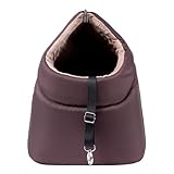 BOUTIQUE ZOO Hundetragetasche XL bis 15 kg – große Transporttasche für mittelgroße Hunde & Katzen – weich, faltbar & waschbar – 52×35×39 cm – Braun Beige/Minky