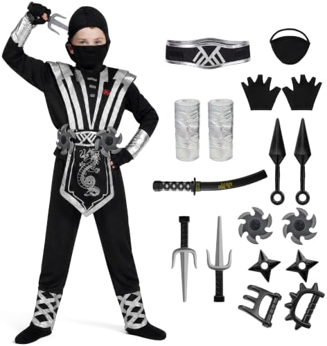 Spooktacular Creations Halloween Costume for Kids, Boys & Toddlers - Ninja Accessories Set for DressUp Party