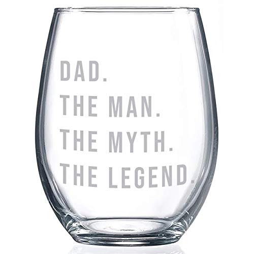 Nakedwoodworks Gifts For Dad | Wine Glass Gift For Dad - Dad. The Man. The Myth. The Legend. Perfect Birthday Or Father'S Day Gifts For Dad Or Grandpa! Awesome Dad Gift For Any Occasion! cover